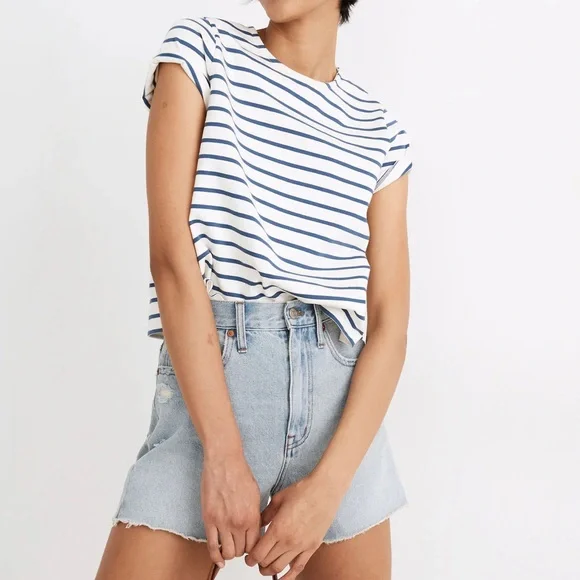 Madewell Ripped Mom Jean Shorts - Picture 1 of 4